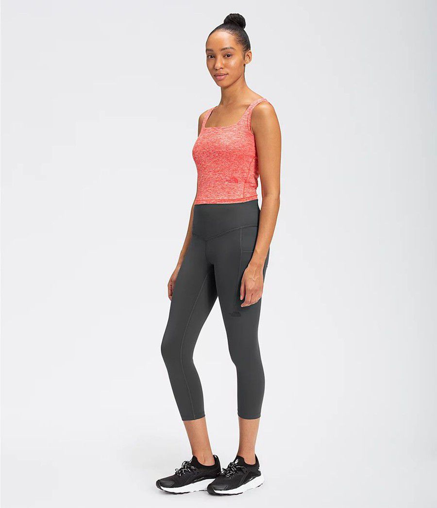 Dámské Kalhoty The North Face Motivation High-Rise Pocket Crop Šedé | MWGRHYU-91
