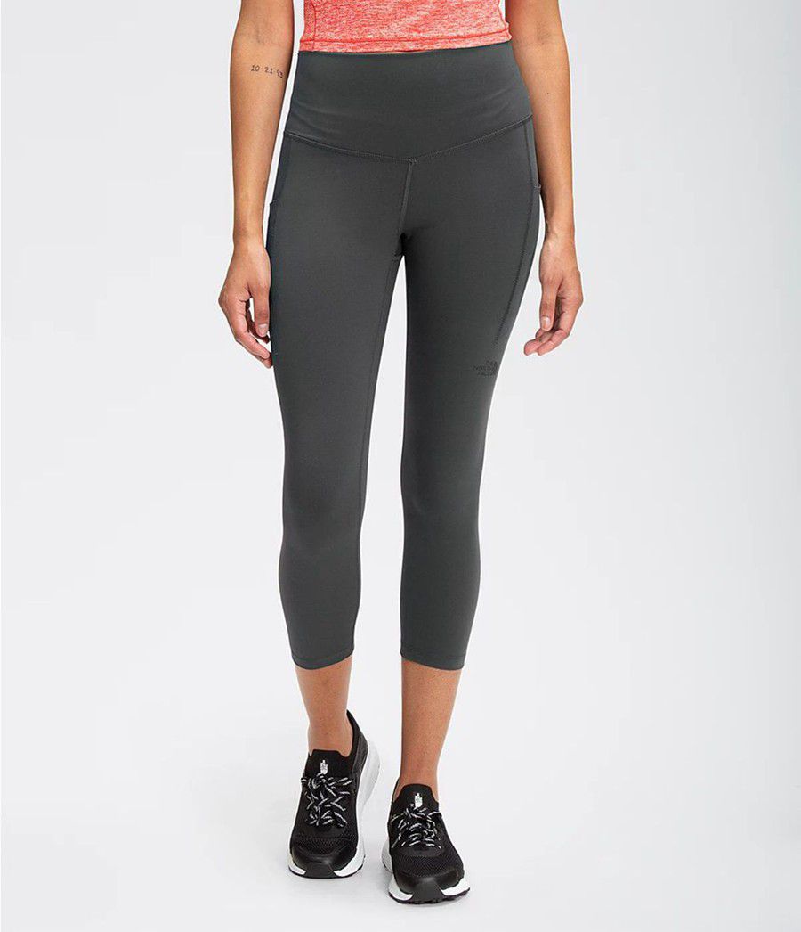 Dámské Kalhoty The North Face Motivation High-Rise Pocket Crop Šedé | MWGRHYU-91