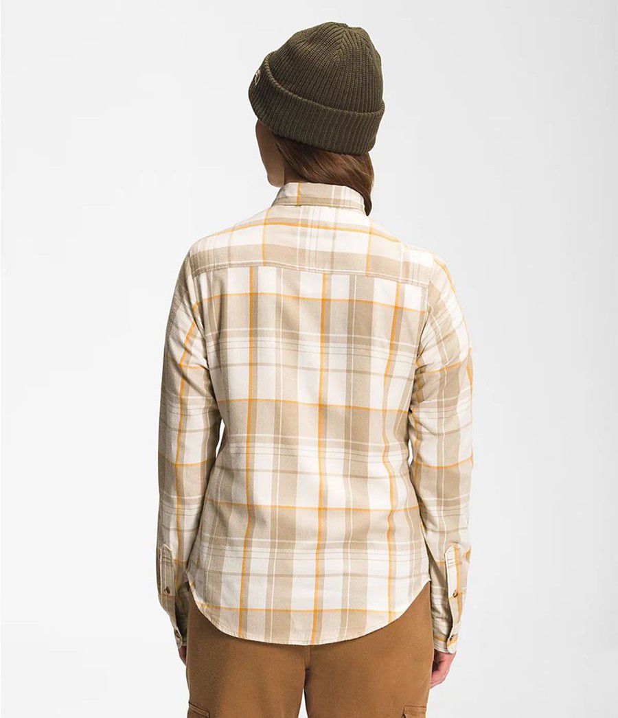 Dámské Košile The North Face Berkeley Long Sleeve Girlfriend Béžový | CJBNDVG-49