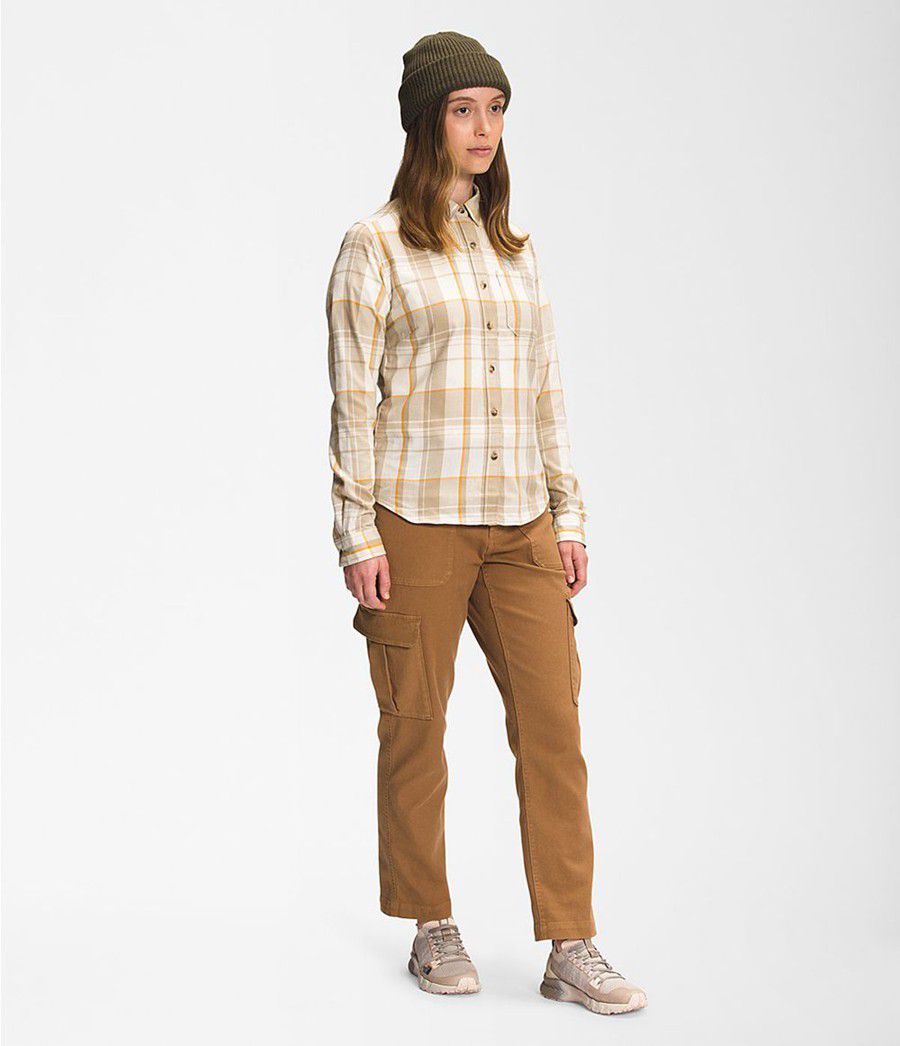 Dámské Košile The North Face Berkeley Long Sleeve Girlfriend Béžový | CJBNDVG-49