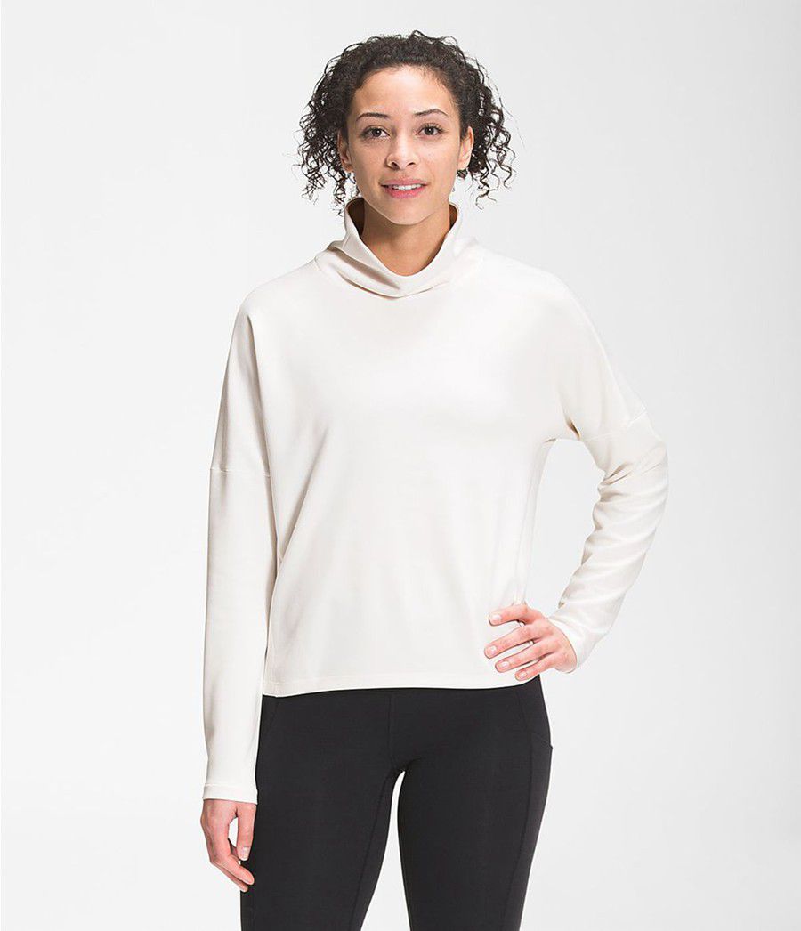 Dámské Košile The North Face Ea Basin Funnel Neck Long Sleeve Bílé | MNEZOLF-28