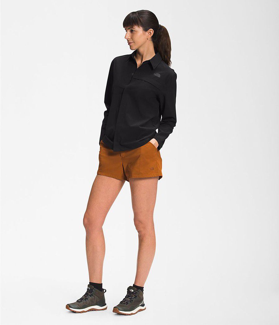 Dámské Košile The North Face First Trail Long Sleeve Černé | UCNOJDZ-49