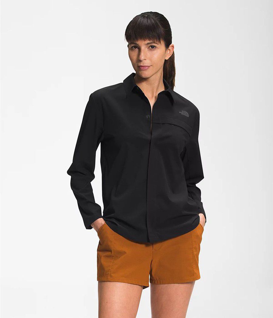 Dámské Košile The North Face First Trail Long Sleeve Černé | UCNOJDZ-49