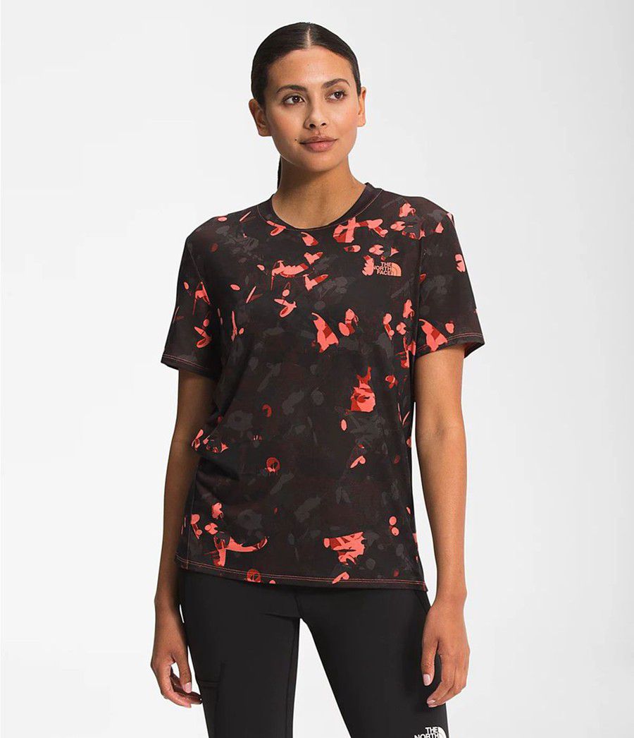 Dámské Košile The North Face Printed Wander Short Sleeve Oranžové | KHBTCQY-09