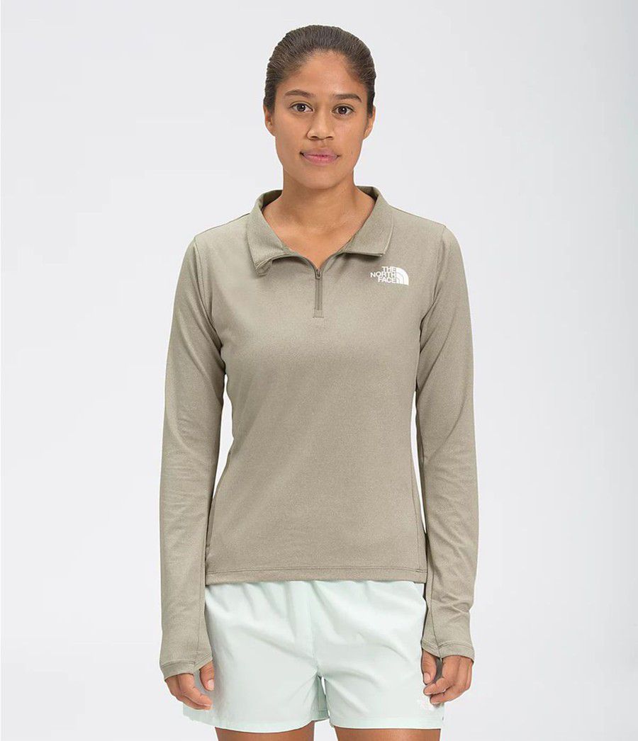 Dámské Košile The North Face Riseway ½ Zip Šedé | QPHUIOB-94