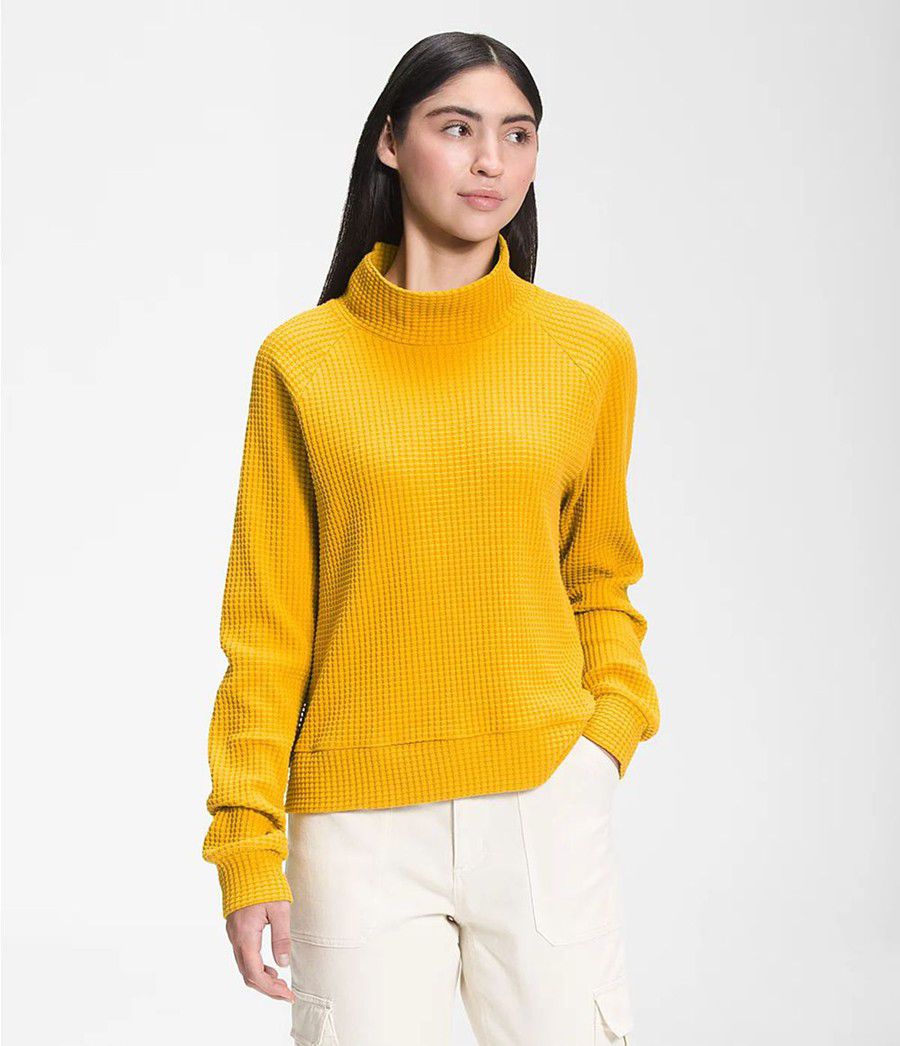 Dámské Mikiny The North Face Long Sleeve Mock Neck Chabot Žluté | LPZXQGD-61
