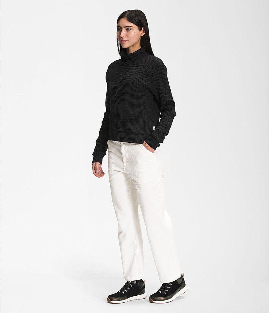 Dámské Mikiny The North Face Long Sleeve Mock Neck Chabot Černé | TJMUHYK-31