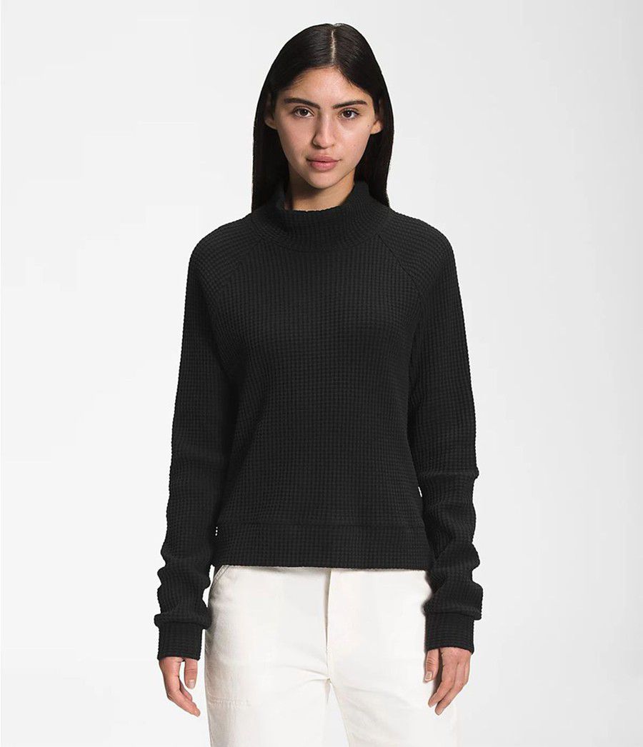 Dámské Mikiny The North Face Long Sleeve Mock Neck Chabot Černé | TJMUHYK-31