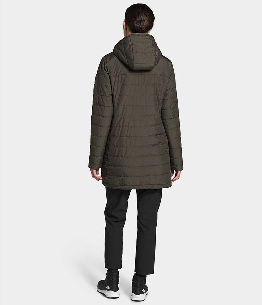 Dámské Parkas The North Face Mossbud Insulated Reversible Olivy Zelené | FCMVOUP-24
