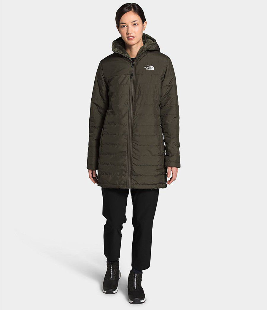 Dámské Parkas The North Face Mossbud Insulated Reversible Olivy Zelené | FCMVOUP-24