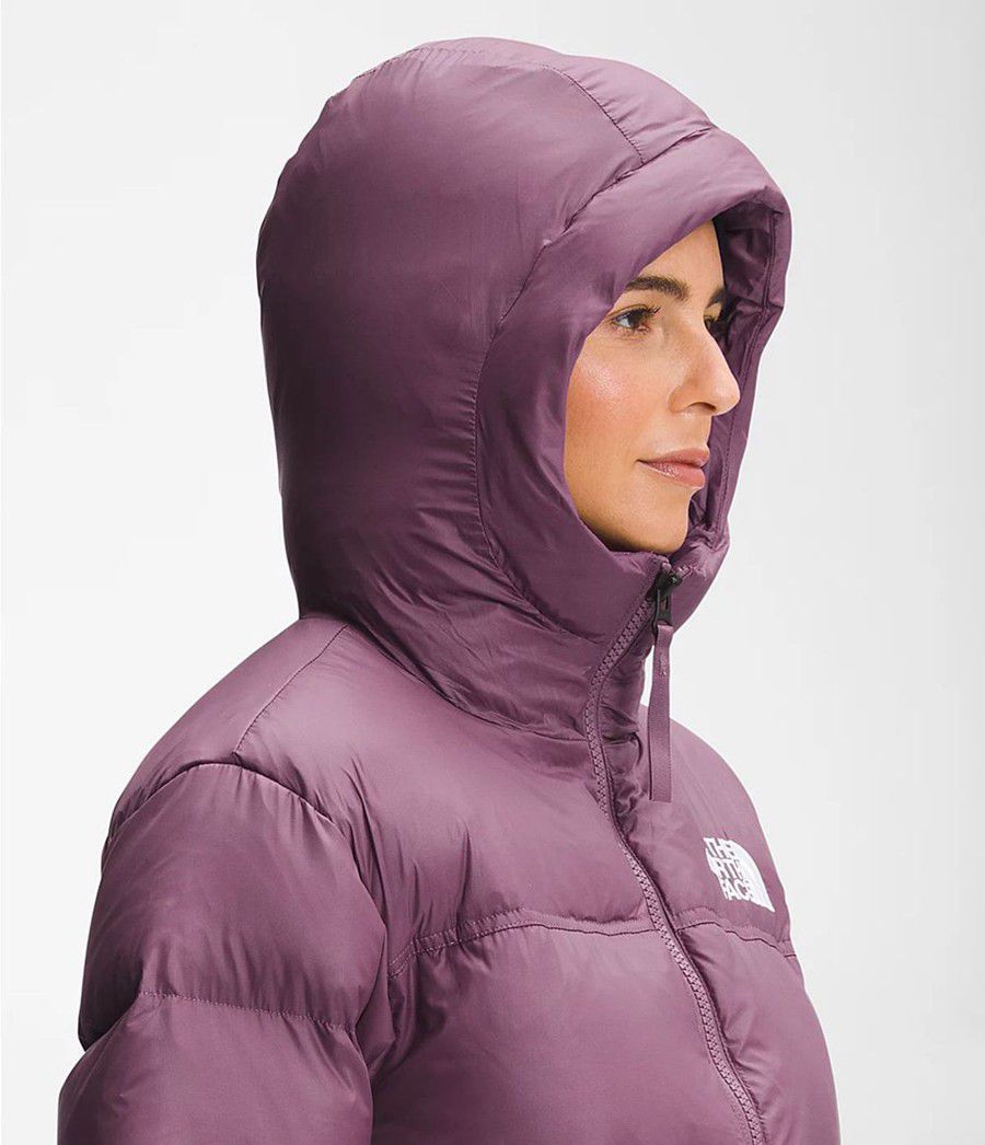 Dámské Parkas The North Face Nuptse Belted Long Fialové | WZJUPCA-41