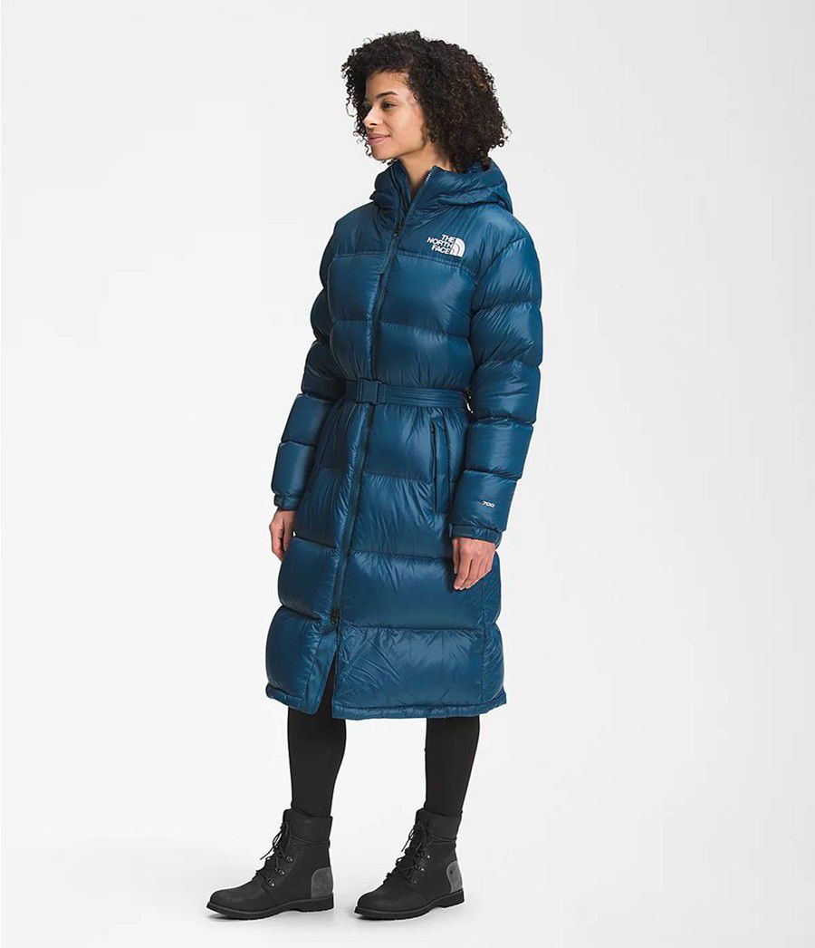 Dámské Parkas The North Face Nuptse Belted Long Blankyt | ATUOZIS-97