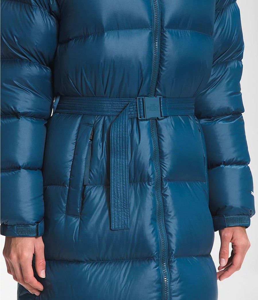 Dámské Parkas The North Face Nuptse Belted Long Blankyt | ATUOZIS-97