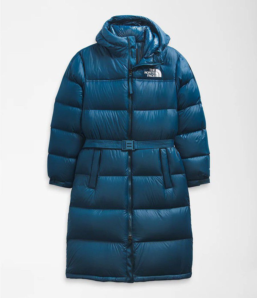 Dámské Parkas The North Face Nuptse Belted Long Blankyt | ATUOZIS-97