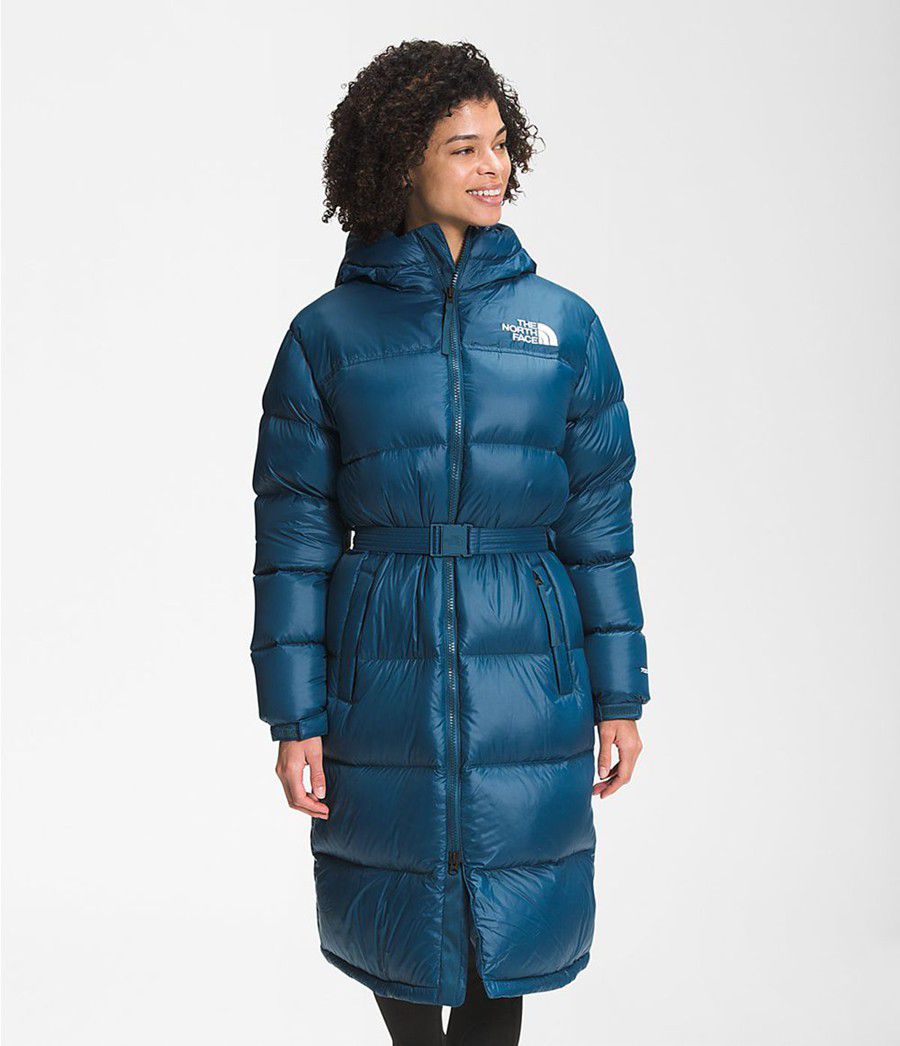 Dámské Parkas The North Face Nuptse Belted Long Blankyt | ATUOZIS-97