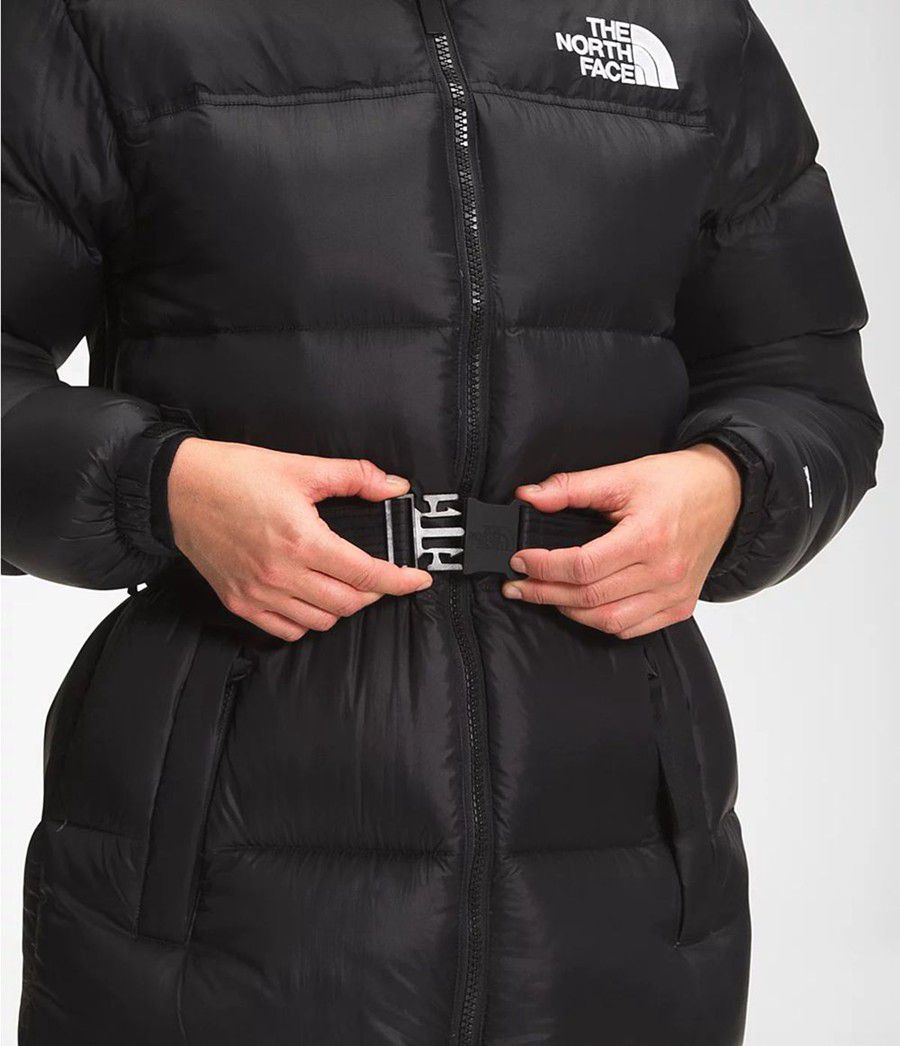 Dámské Parkas The North Face Nuptse Belted Long Černé | BZKREXN-13