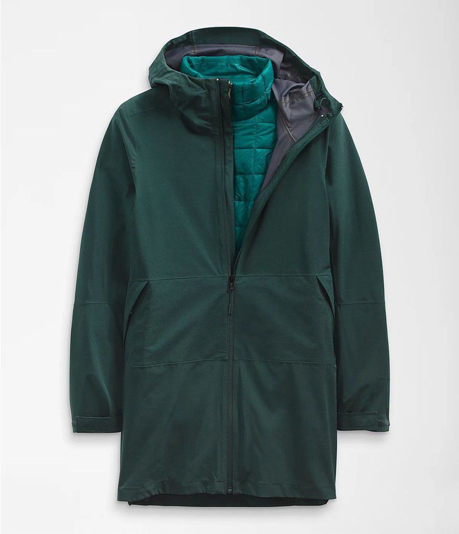 Dámské Parkas The North Face Thermoball Eco Triclimate® Tmavě Zelene | OJEMWQL-72