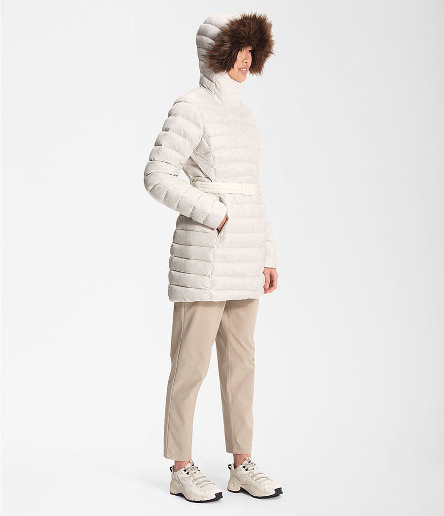 Dámské Parkas The North Face Transverse Belted Bílé | KIUZDRM-76