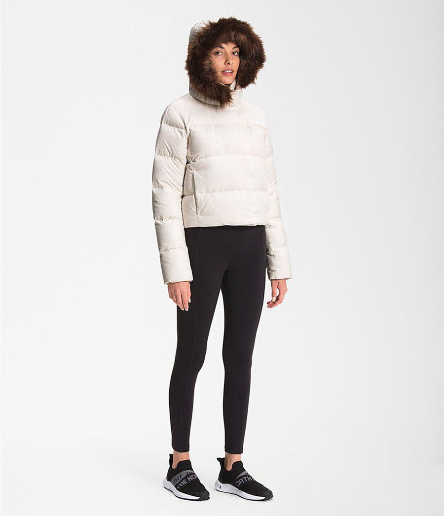 Dámské Péřové Bundy The North Face New Dealio Short Bílé | HIFRUOB-95