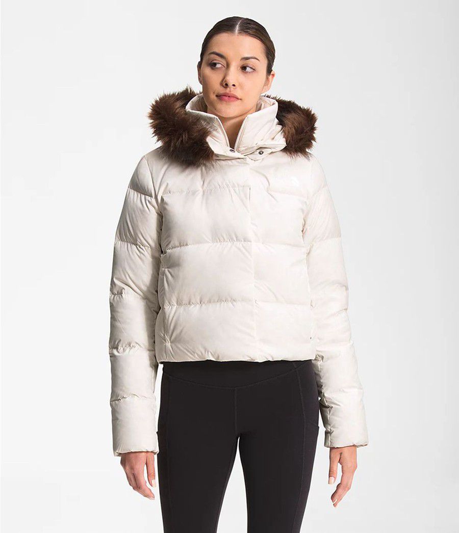 Dámské Péřové Bundy The North Face New Dealio Short Bílé | HIFRUOB-95