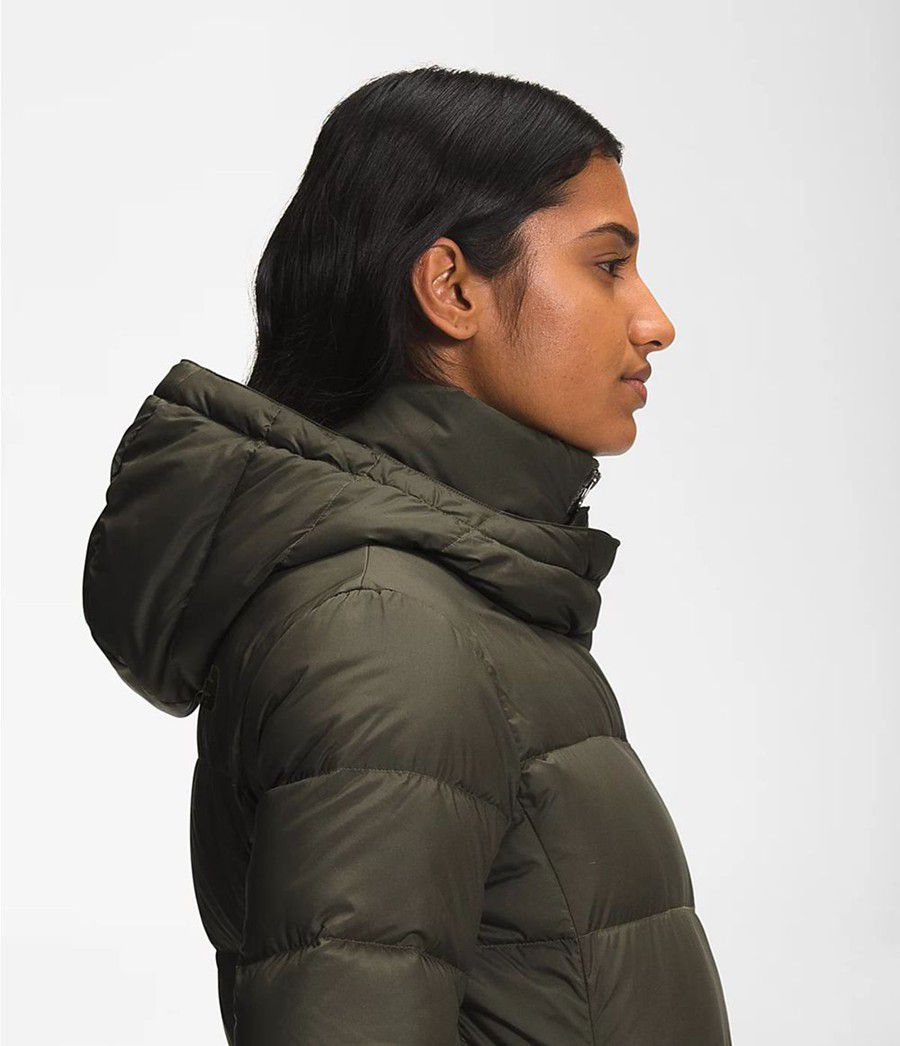 Dámské Péřové Bundy The North Face New Dealio Olivy Zelené | YEDNHOU-31