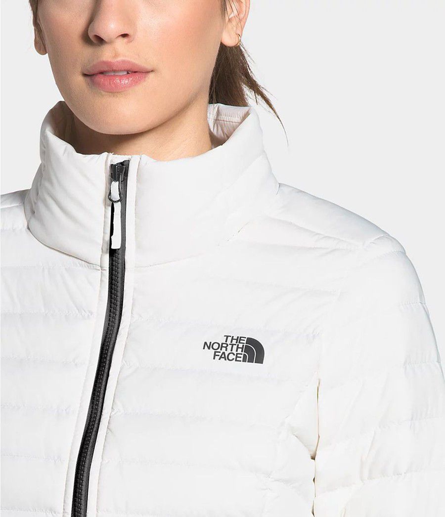 Dámské Péřové Bundy The North Face Stretch Bílé | KTHYDEA-28