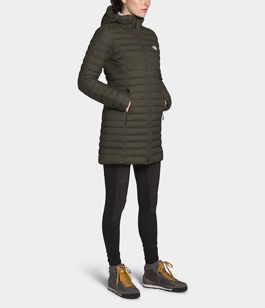 Dámské Péřové Bundy The North Face Stretch Olivy Zelené | ZCGVOMD-25