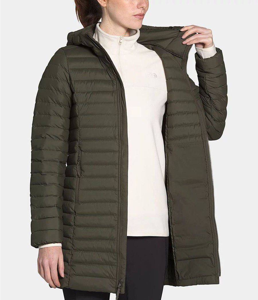 Dámské Péřové Bundy The North Face Stretch Olivy Zelené | ZCGVOMD-25