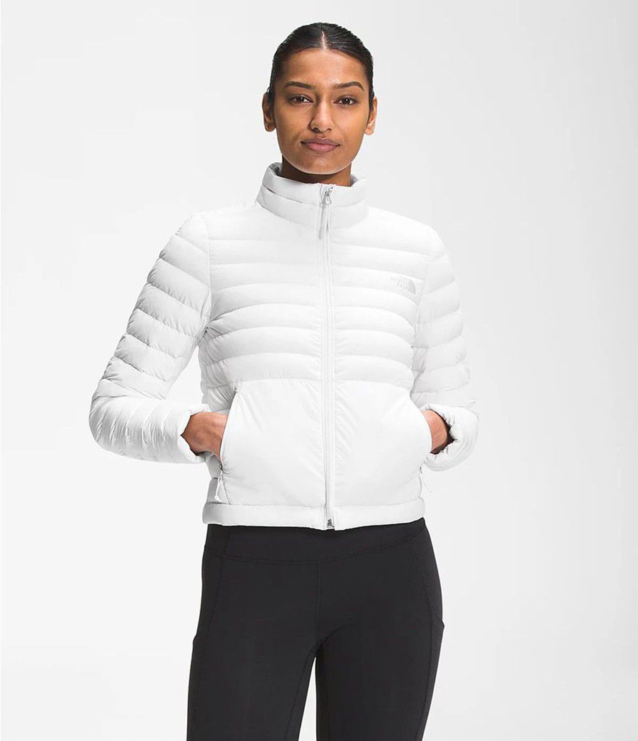 Dámské Péřové Bundy The North Face Stretch Seasonal Bílé | WEHUOXI-80