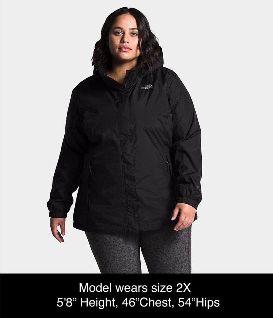 Dámské Rainwear The North Face Plus Resolve Černé | CRXQGMW-96