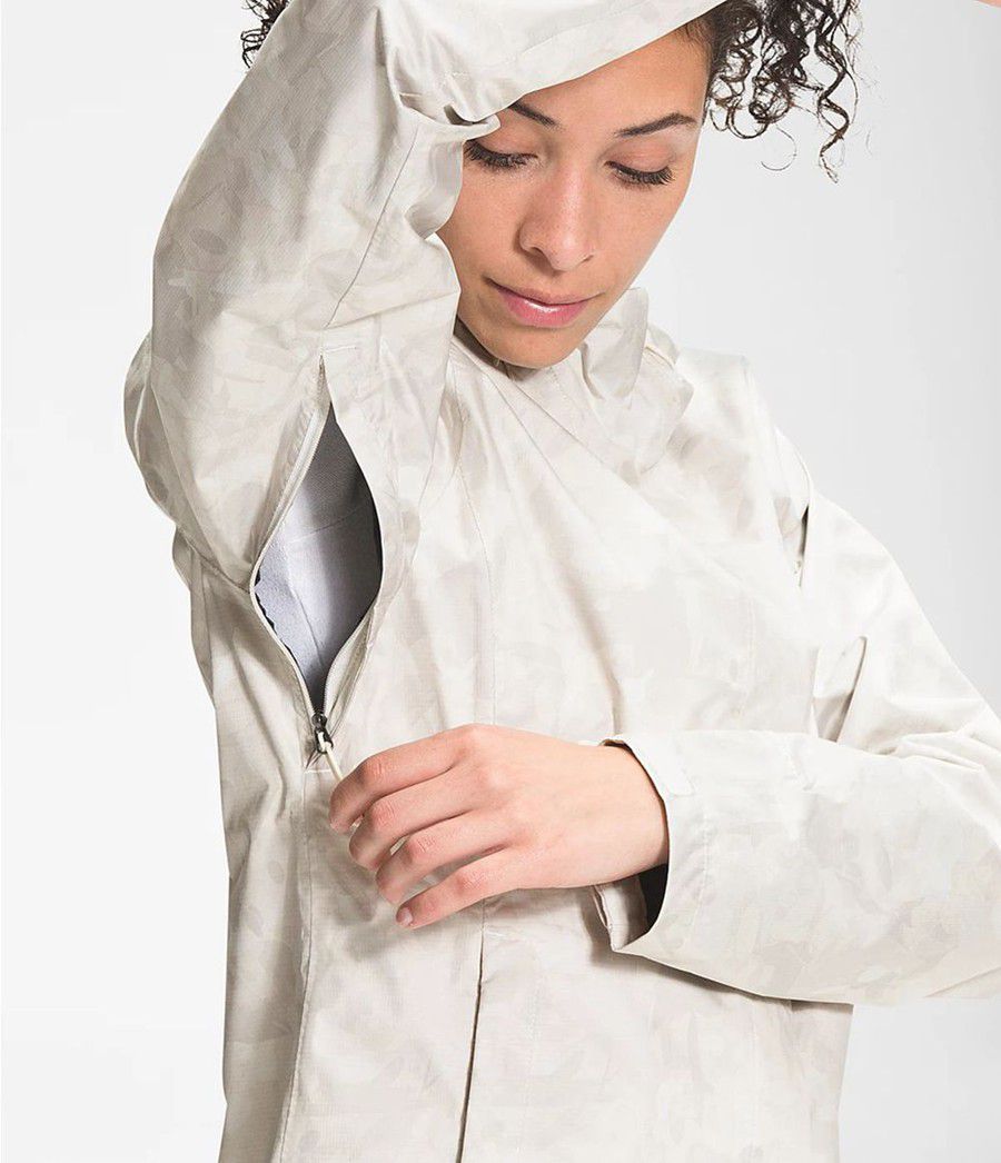 Dámské Rainwear The North Face Printed Venture 2 Bílé | QBPISJC-02