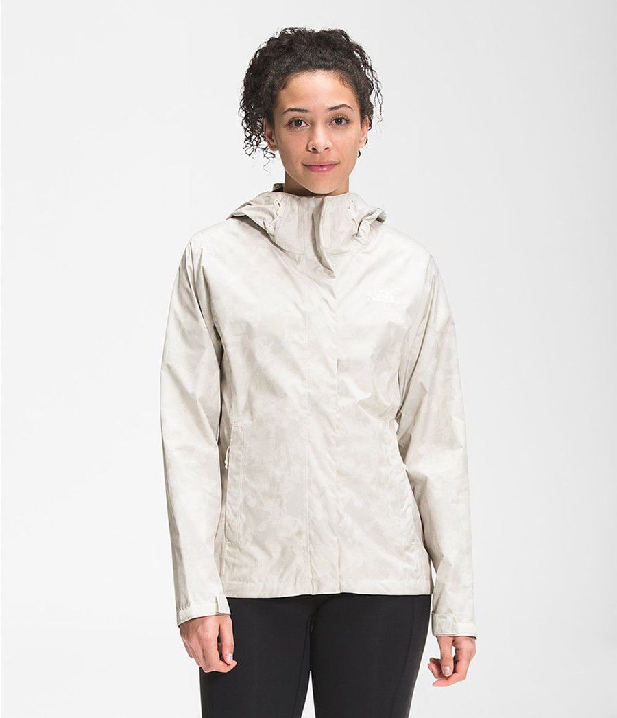 Dámské Rainwear The North Face Printed Venture 2 Bílé | QBPISJC-02