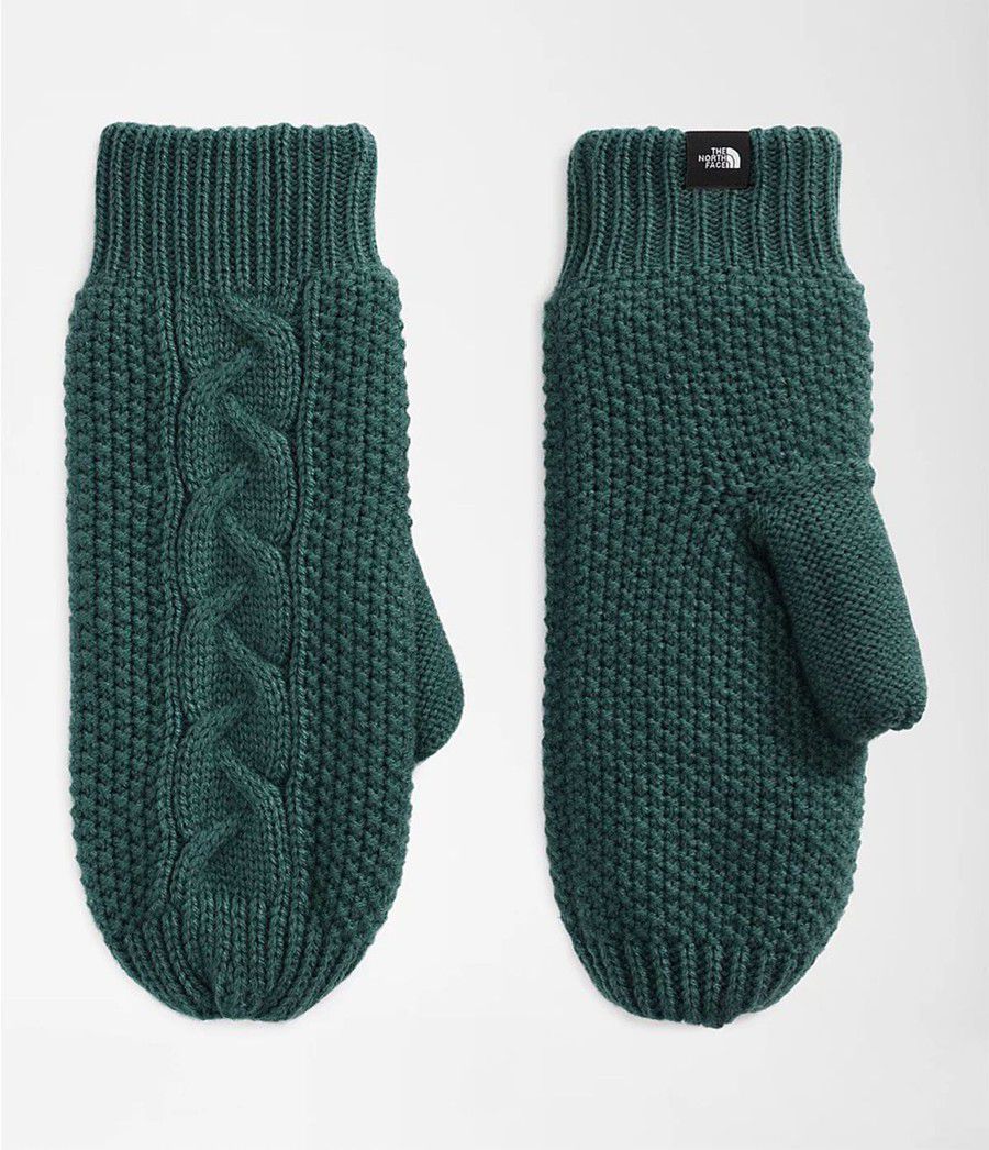 Dámské Rukavice The North Face Cable Minna Mitt Tmavě Zelene | JEWURMN-52