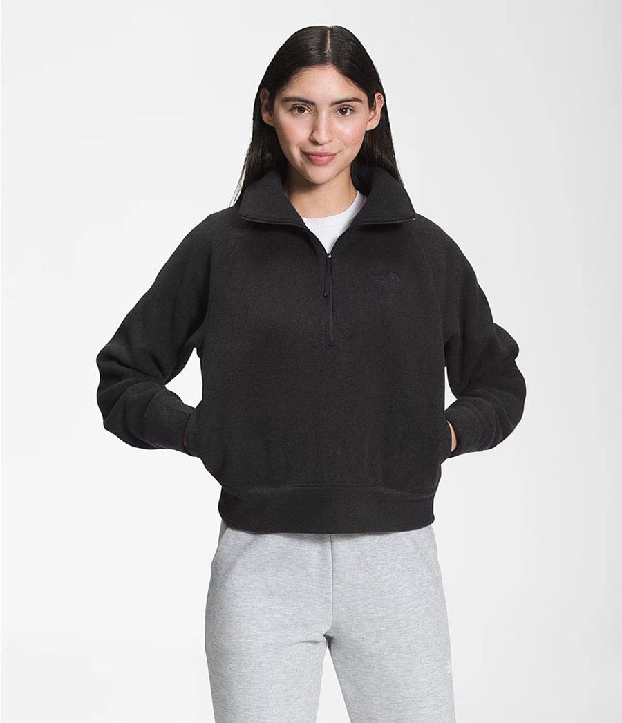 Dámské Softshellová Bunda The North Face City Standard Micro-Fleece ¼ Zip Černé | IRPGSHB-49