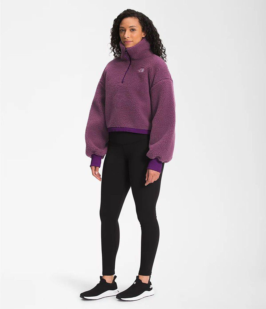 Dámské Softshellová Bunda The North Face Platte Sherpa ¼ Zip Fialové | XNWRMKD-31