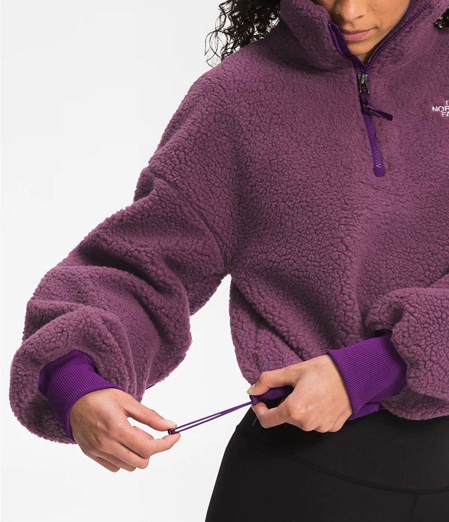 Dámské Softshellová Bunda The North Face Platte Sherpa ¼ Zip Fialové | XNWRMKD-31
