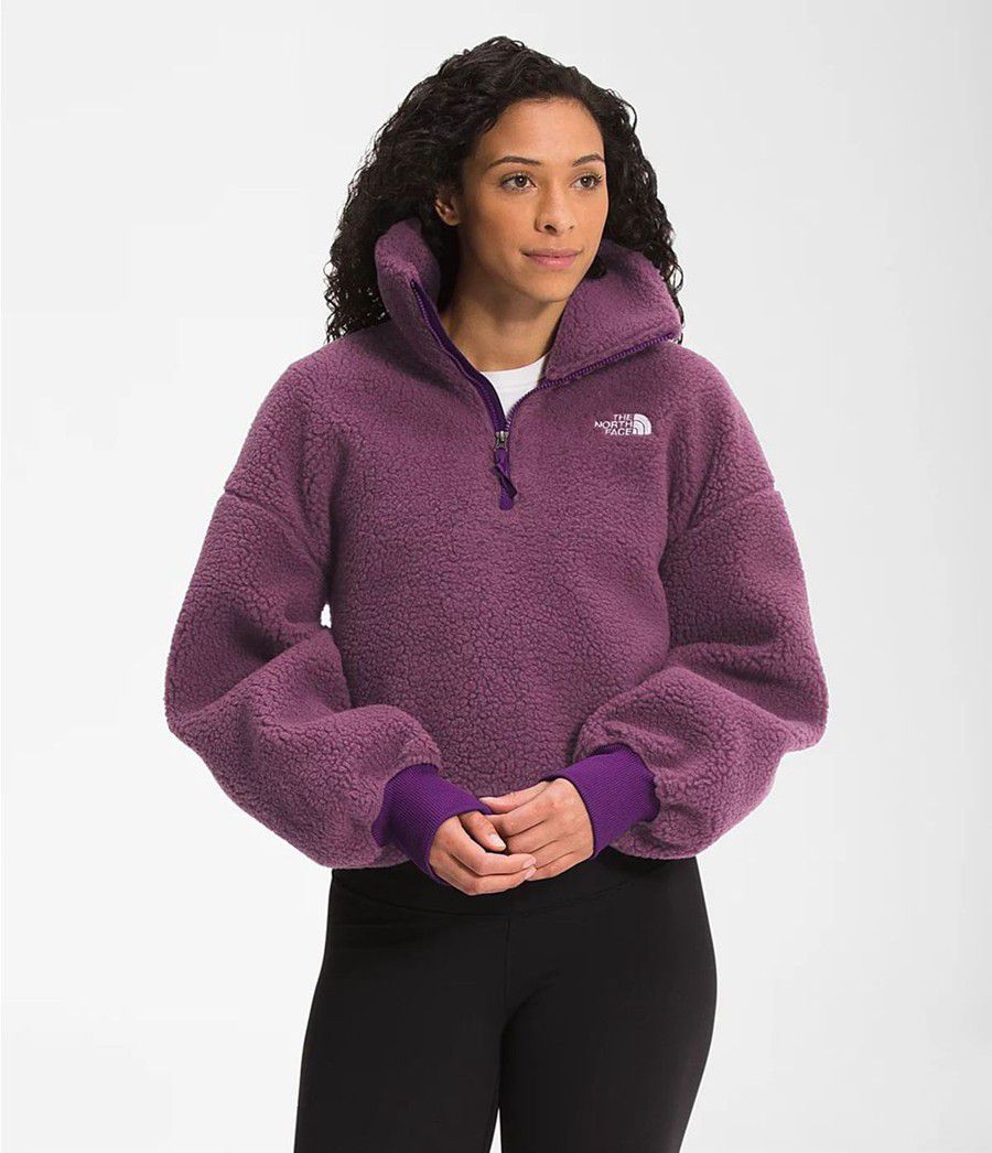 Dámské Softshellová Bunda The North Face Platte Sherpa ¼ Zip Fialové | XNWRMKD-31