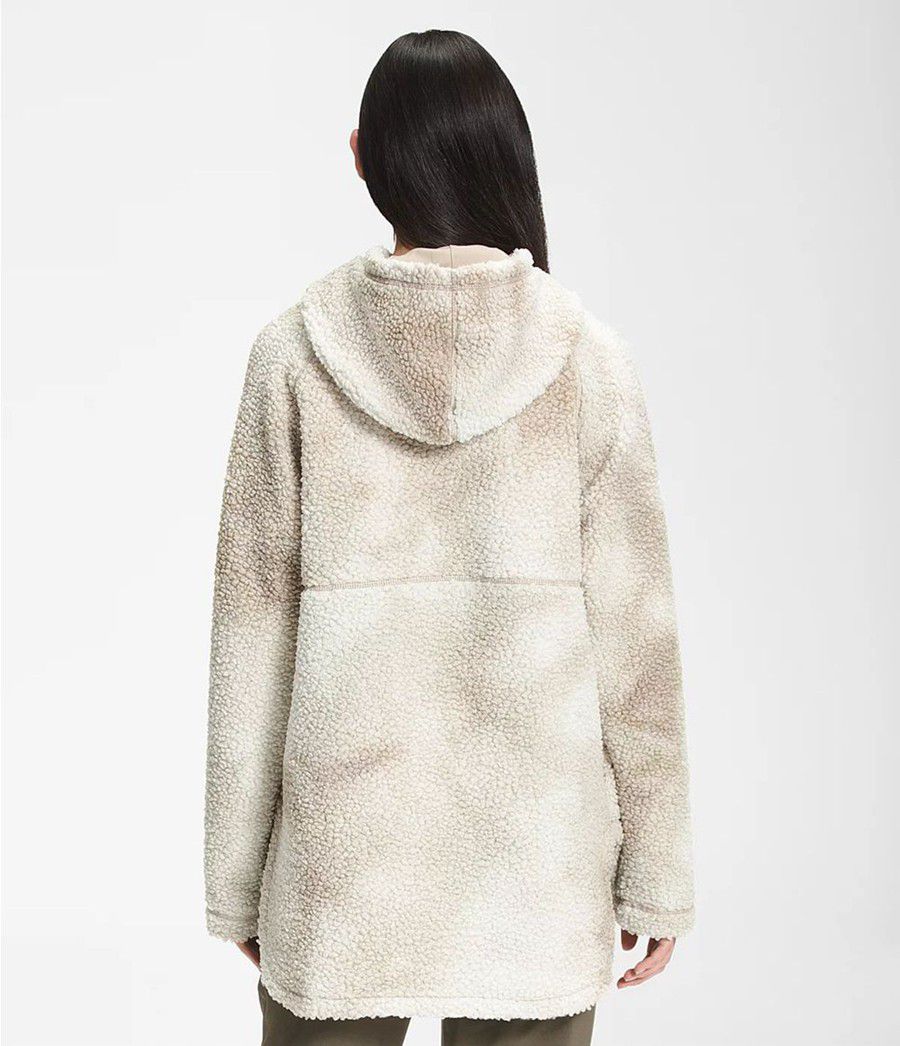 Dámské Softshellová Bunda The North Face Printed Ridge Fleece Tunic Béžový | EVIQHKY-75