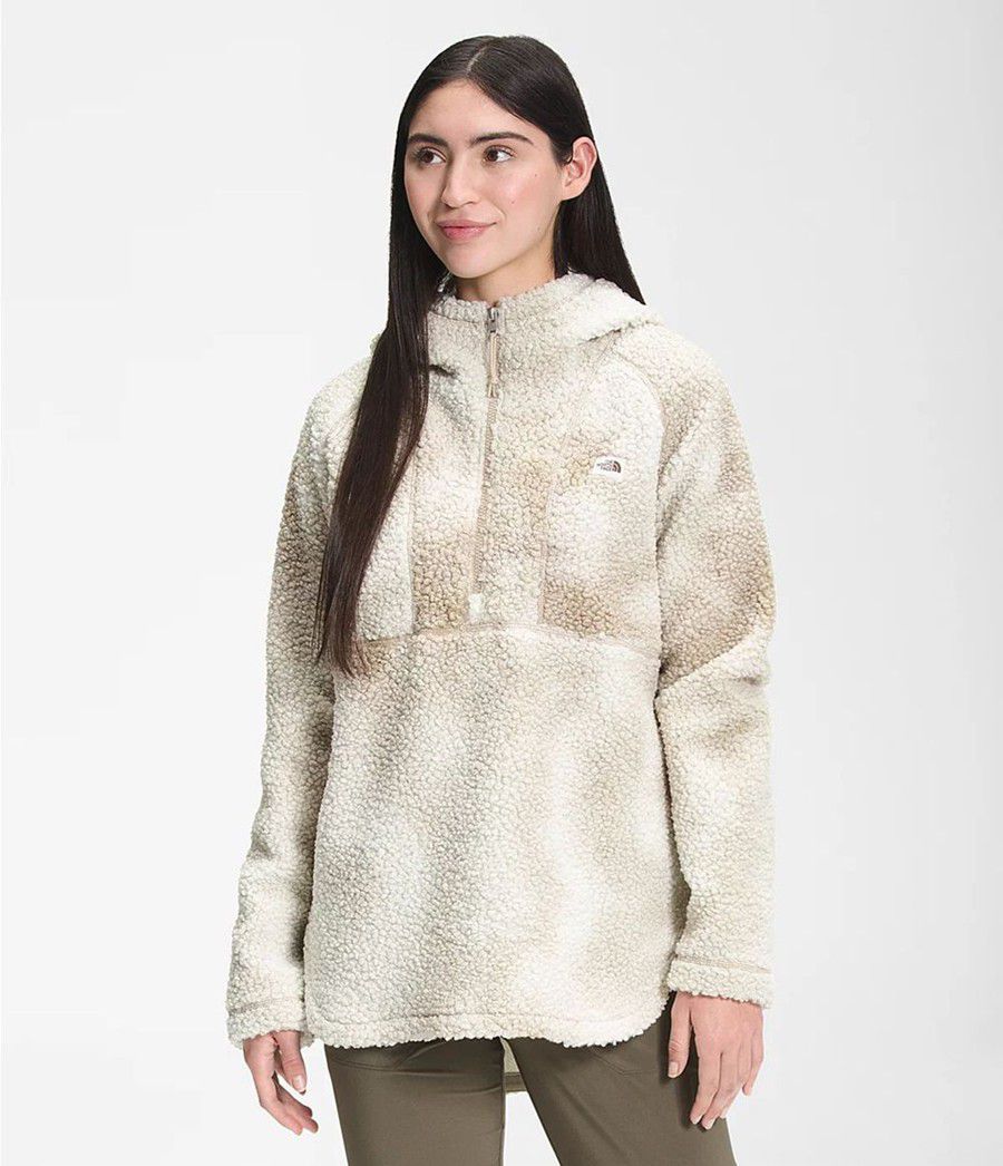 Dámské Softshellová Bunda The North Face Printed Ridge Fleece Tunic Béžový | EVIQHKY-75