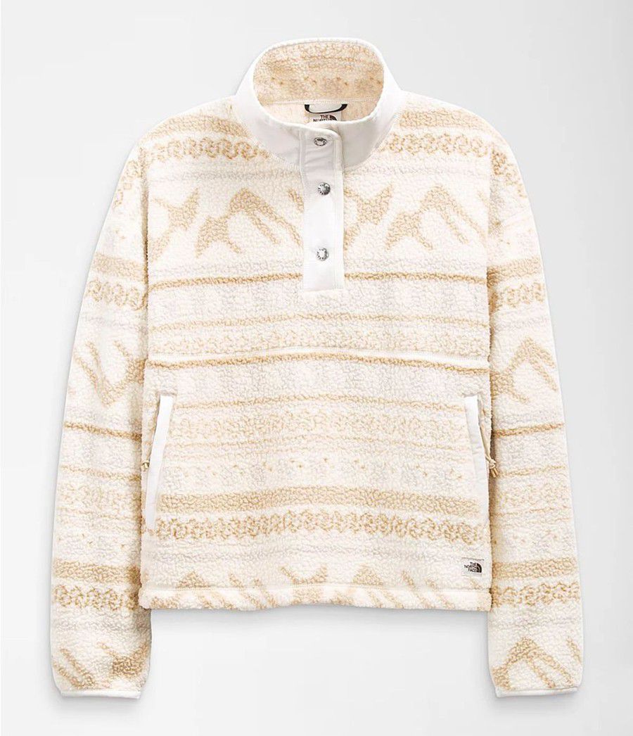 Dámské Softshellová Bunda The North Face Printed Cragmont Fleece ¼ Snap Béžový | XVFGYZS-98