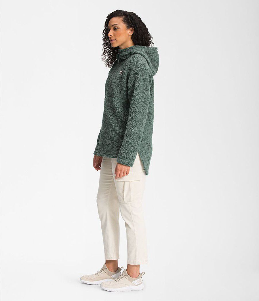 Dámské Softshellová Bunda The North Face Ridge Fleece Tunic Zelene | STODEJF-58