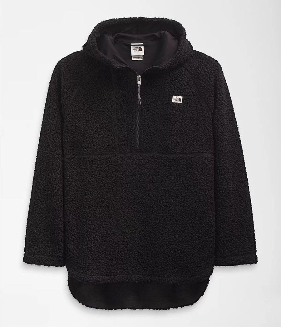 Dámské Softshellová Bunda The North Face Ridge Fleece Tunic Černé | SXEOCDF-32