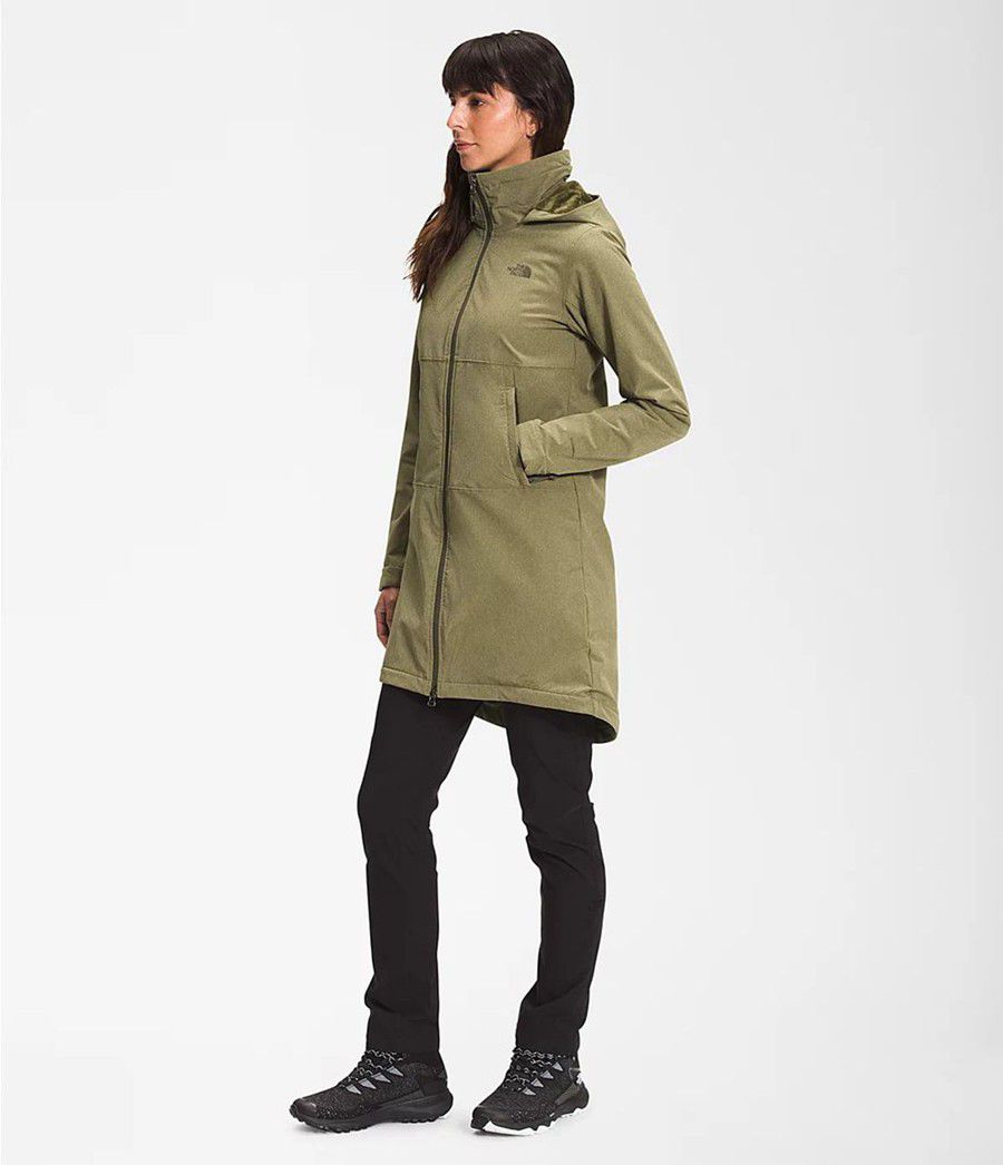 Dámské Softshellová Bunda The North Face Shelbe Raschel Parka Length With Hood Olivy Zelené | IXTKHMS-56
