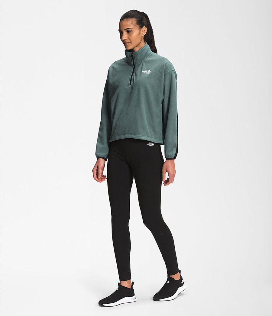 Dámské Softshellová Bunda The North Face Tka Kataka ¼ Zip Fleece Zelene | HOTYCUP-16
