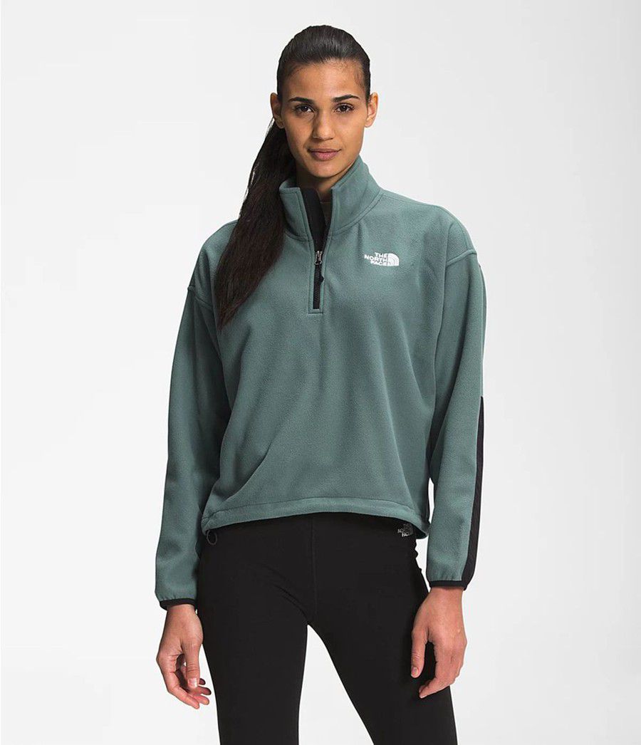 Dámské Softshellová Bunda The North Face Tka Kataka ¼ Zip Fleece Zelene | HOTYCUP-16