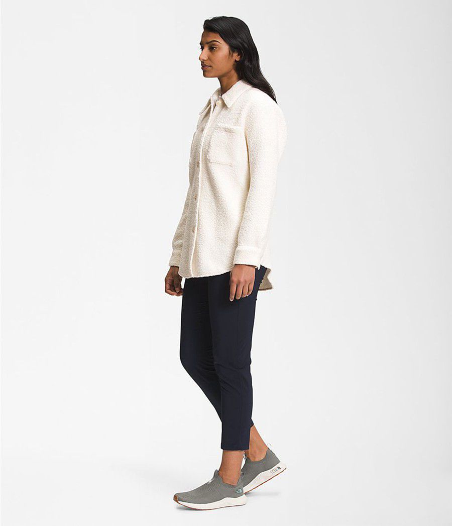 Dámské Softshellová Bunda The North Face Wool Harrison Shacket Bílé | MQGNHKB-20