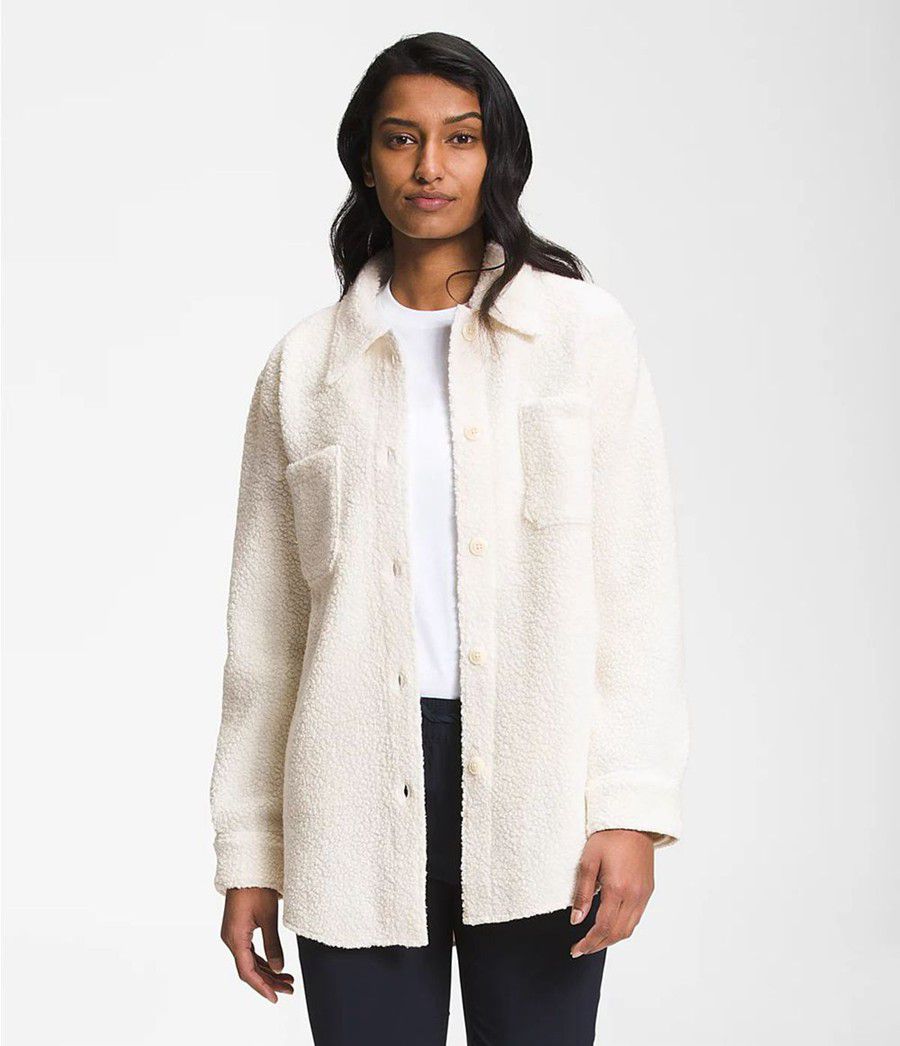 Dámské Softshellová Bunda The North Face Wool Harrison Shacket Bílé | MQGNHKB-20