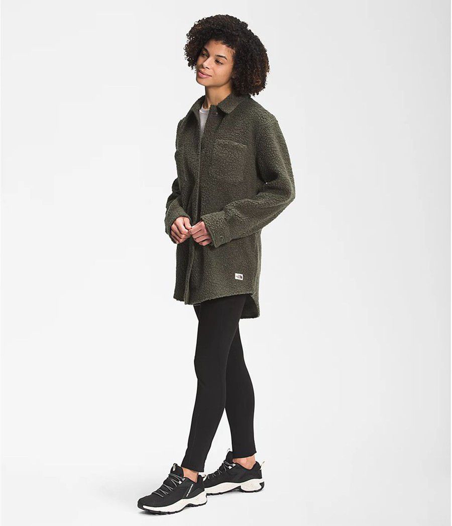 Dámské Softshellová Bunda The North Face Wool Harrison Shacket Taupe | DKLAJQR-47