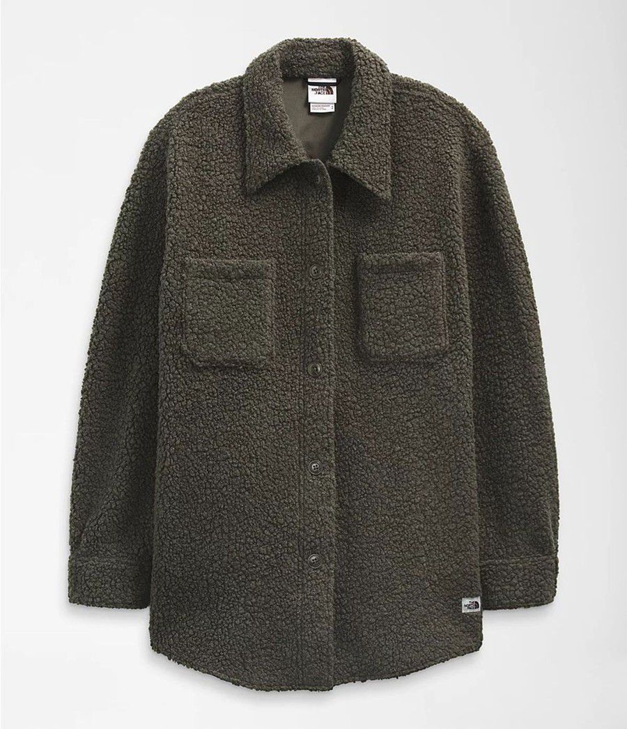 Dámské Softshellová Bunda The North Face Wool Harrison Shacket Taupe | DKLAJQR-47