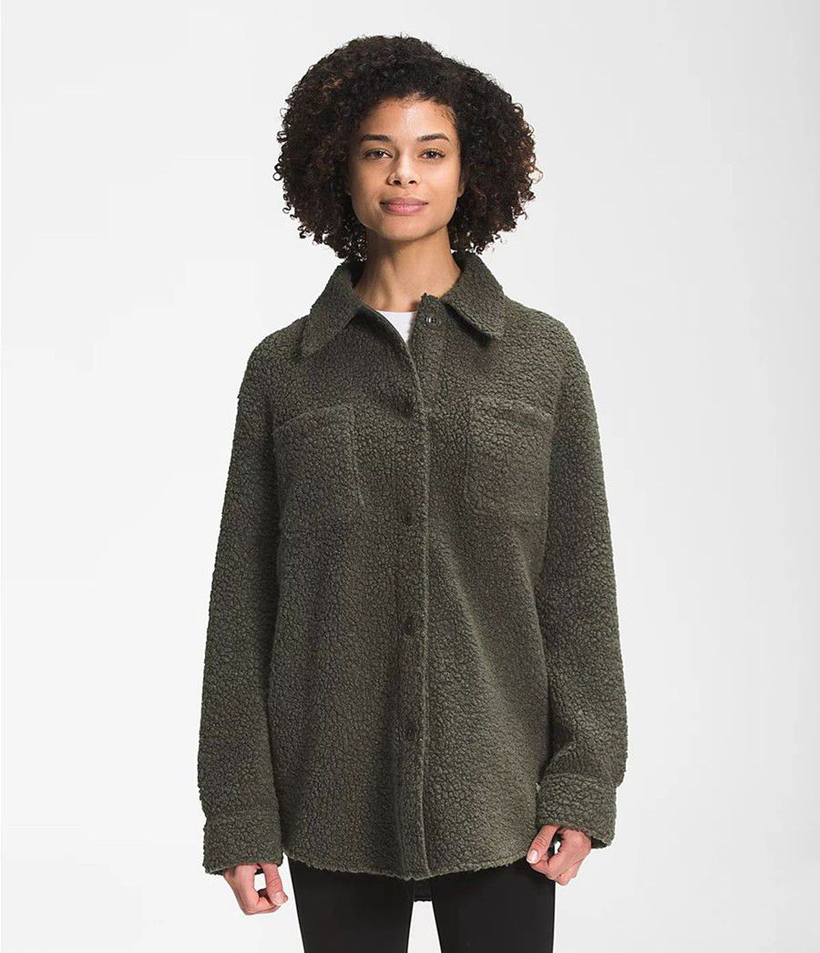 Dámské Softshellová Bunda The North Face Wool Harrison Shacket Taupe | DKLAJQR-47